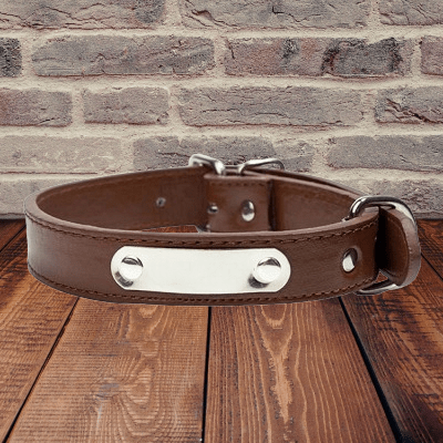 LeatherDogCollar™ - Marron - Pattes Urbaines